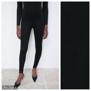 NWT. Zara Black High-waisted Leggings. Size M.